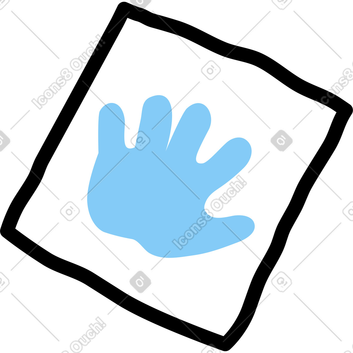 Notes スタイルの 子供の手形 のイラストをPNG、SVG形式でダウンロード