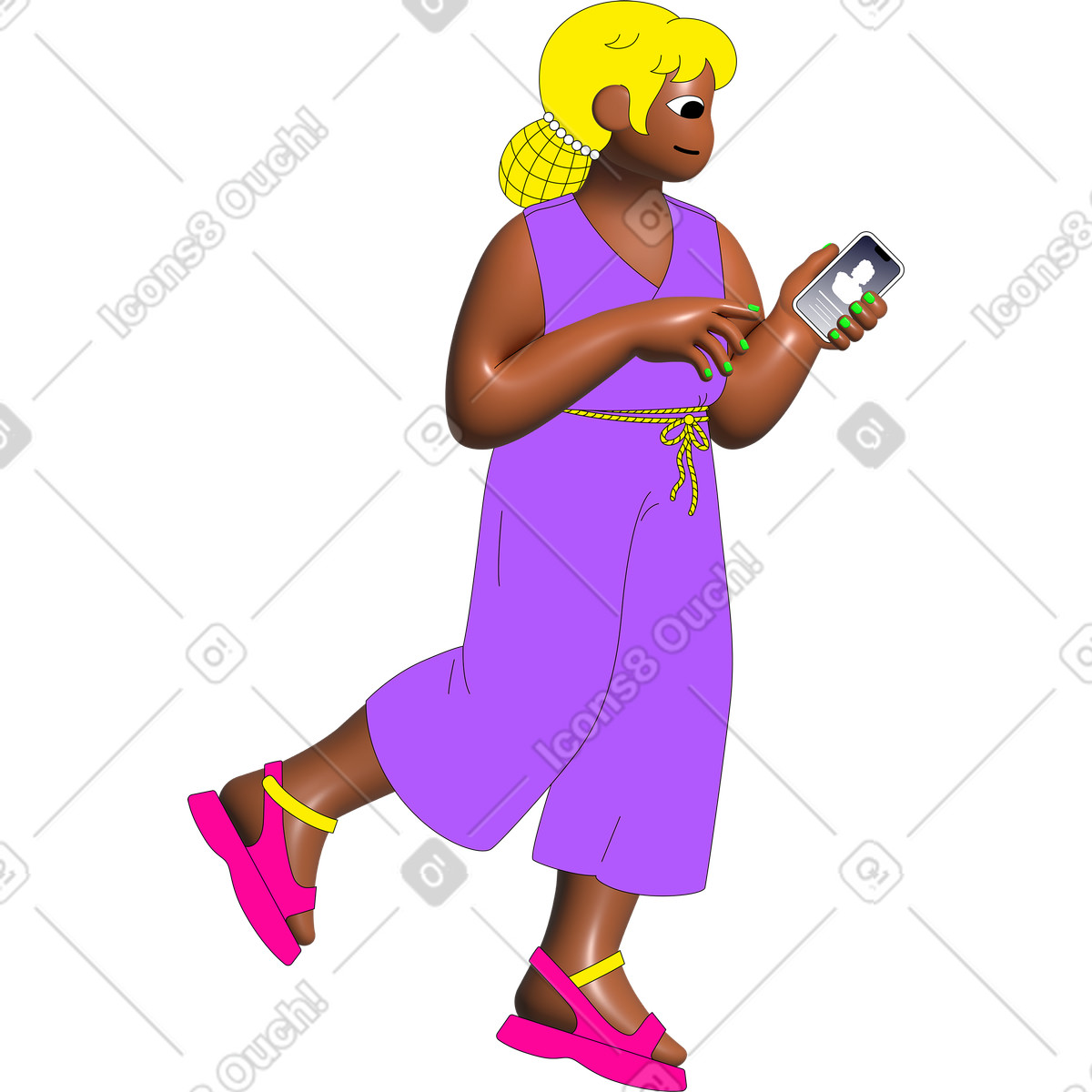 Pop スタイルの 女性 のイラストをPNG、SVG形式でダウンロード