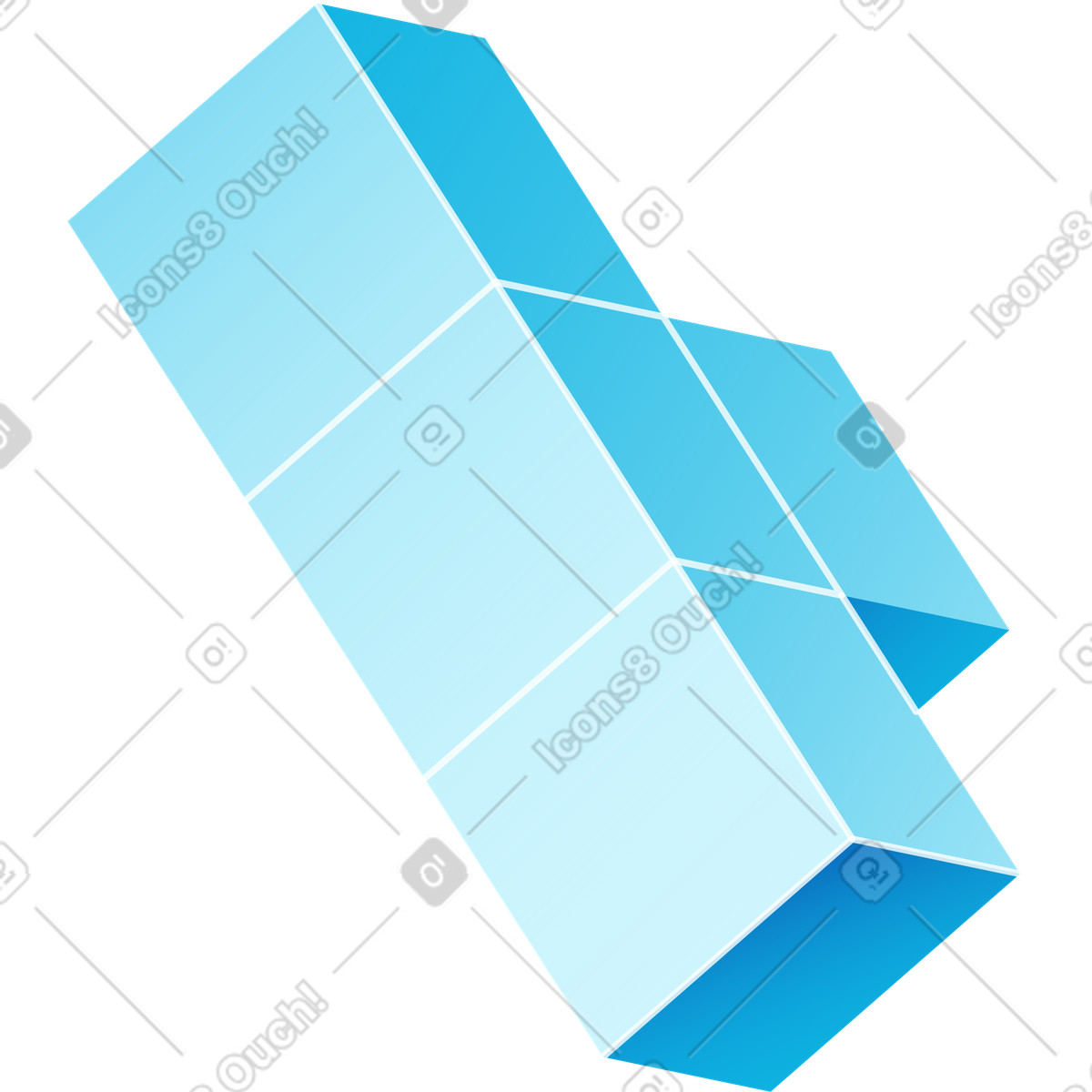 Ilustración Bloque de cubos en forma l t estilo Colors a descargar PNG y SVG