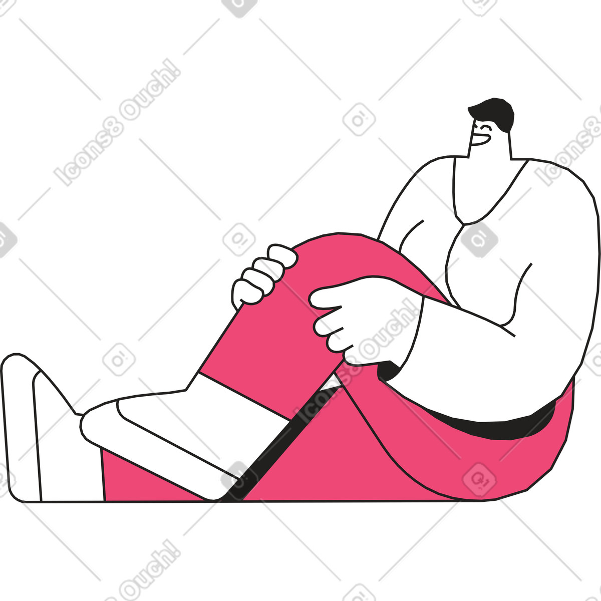 Ilustración Mujer sentada en estilo Dazzle Line a descargar en PNG y SVG