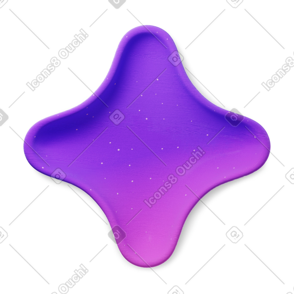 3D Purple AI Star illustration in Microsoft Fluent style download in PNG, SVG