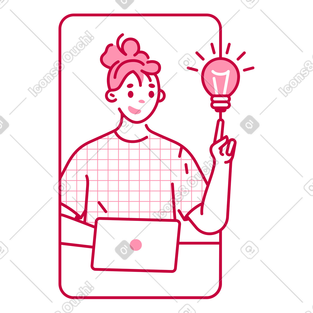 Ilustração de Criando novas ideias e fazendo brainstorming em um ambiente trabalho produtivo no estilo Natty para baixar PNG, SVG