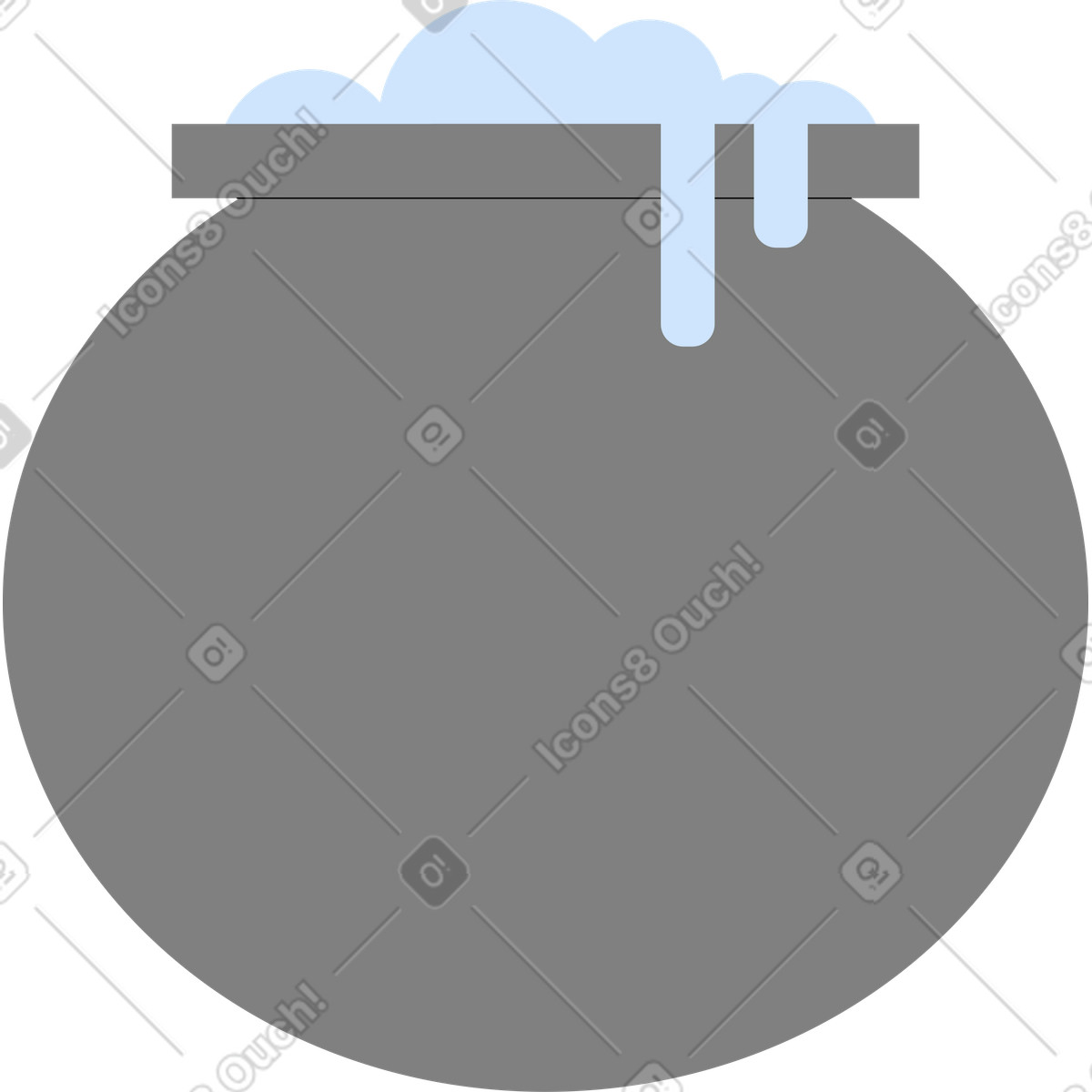 Cauldron with potion illustration in Tiny style download in PNG, SVG