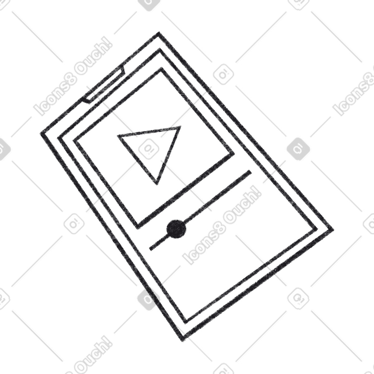 Phone screen with music illustrazione in stile Bonbon Line scarica in PNG, SVG