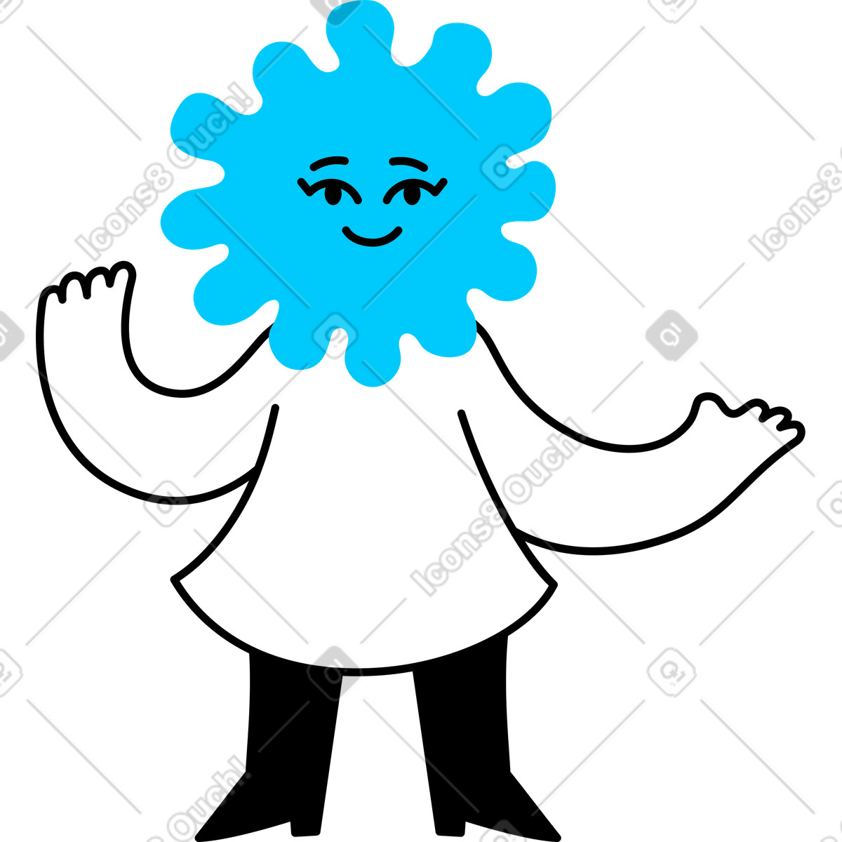 Charakter, der etwas hält-Illustration im Giggle-Stil als Download in PNG, SVG