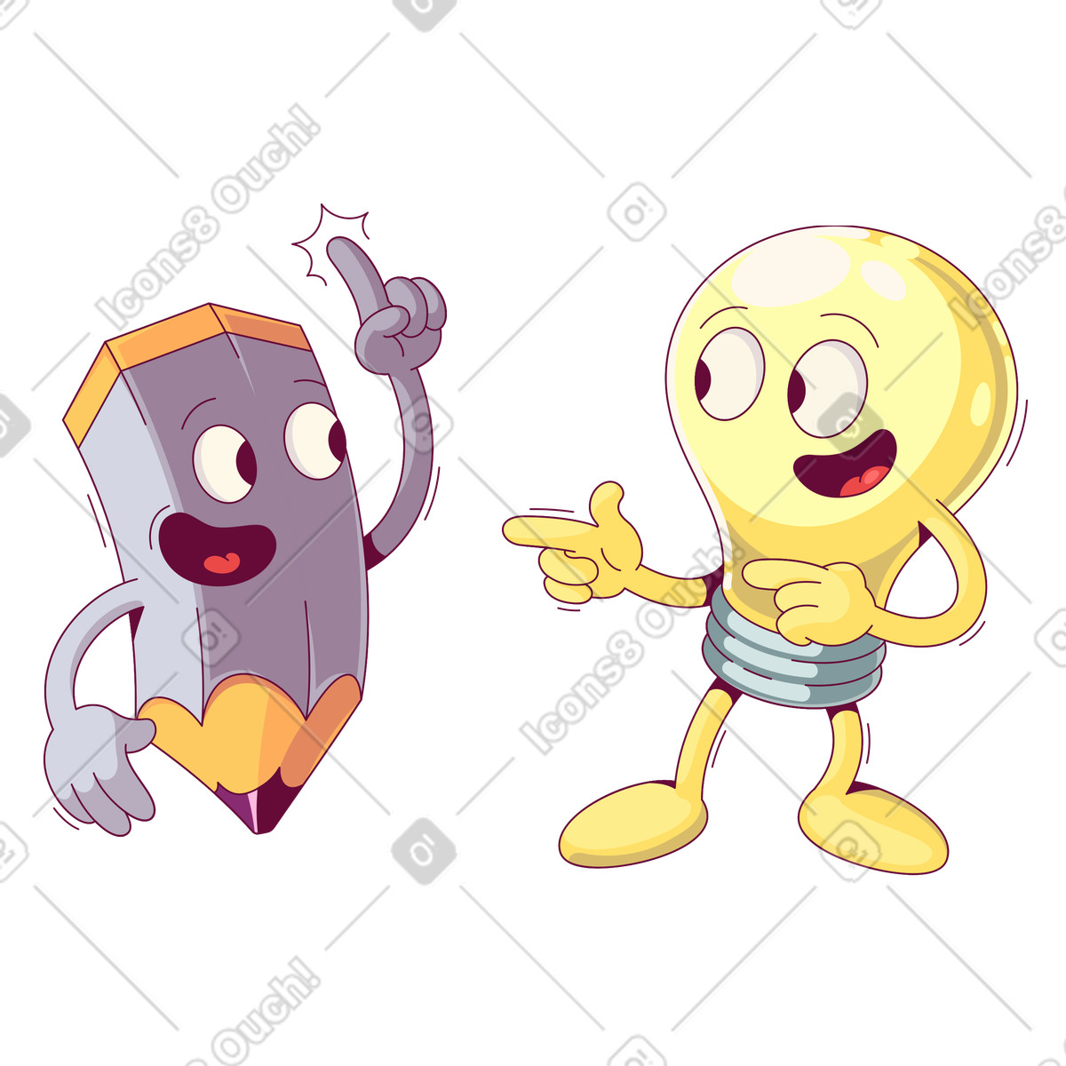 Pensiero progettuale illustrazione in stile Handy scarica in PNG, SVG