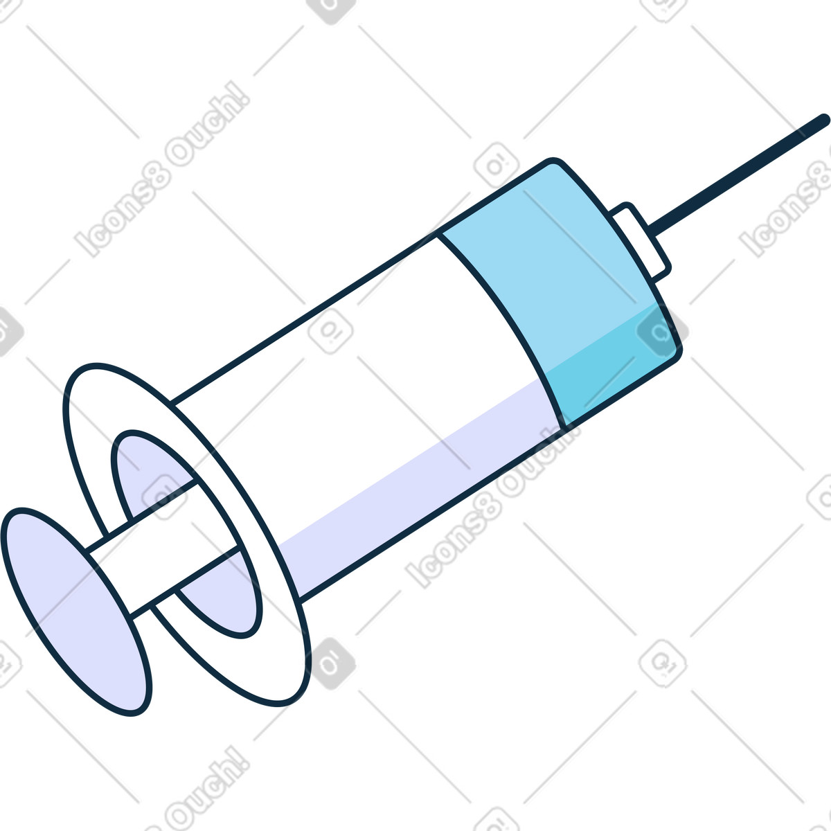 Bubble gum 스타일의 Medical syringe with medicine 일러스트레이션 PNG, SVG 다운로드