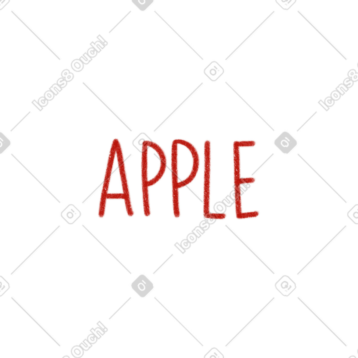 Apple lettering illustration in Cozy style download in PNG, SVG