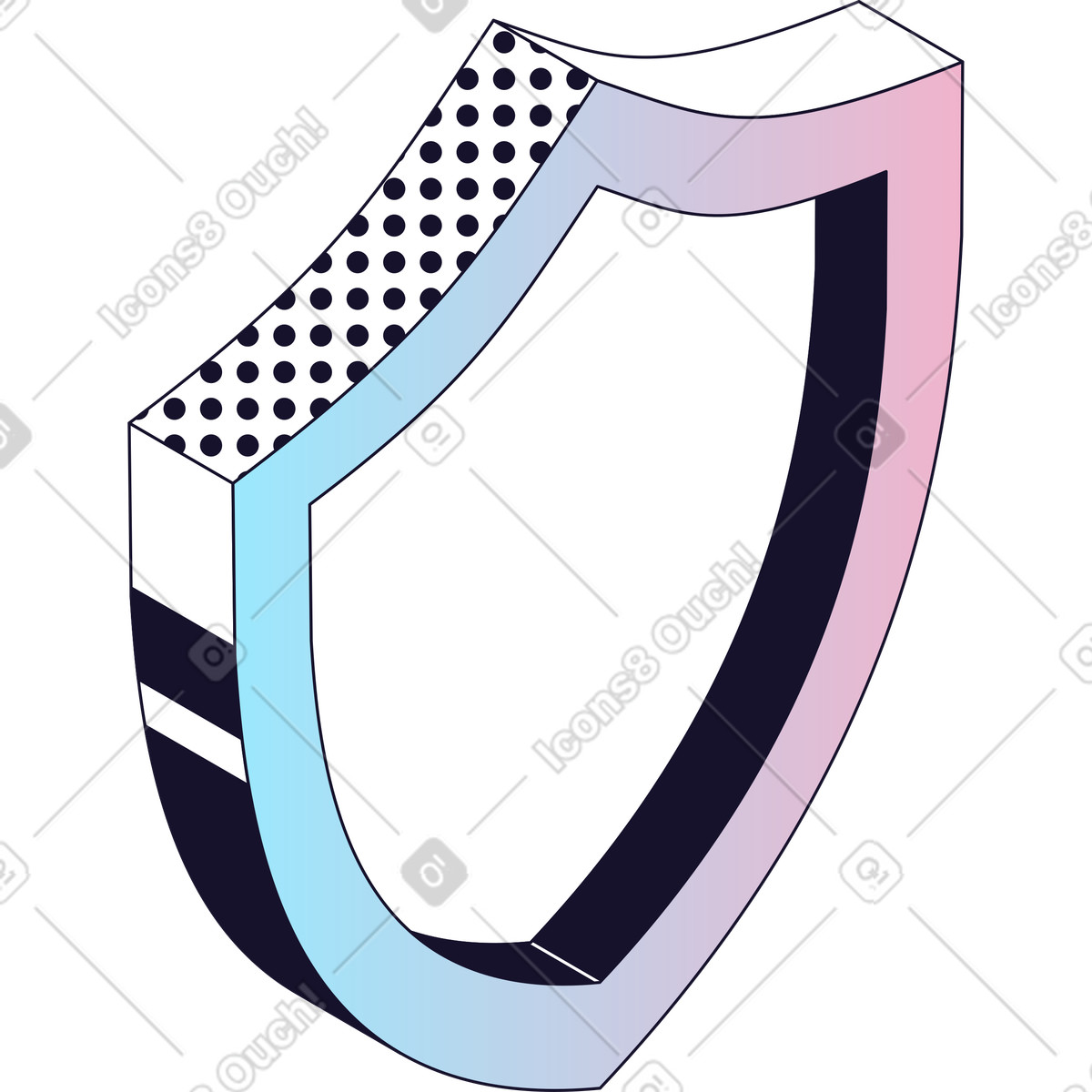 Shield illustration in Node style download in PNG, SVG