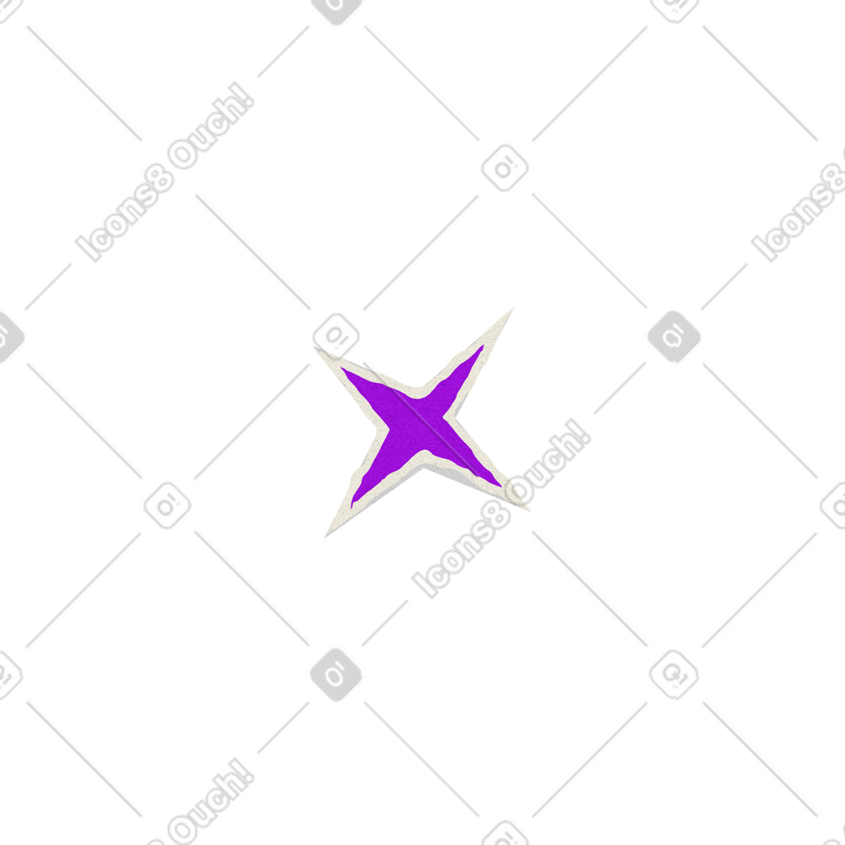 Purple star illustration in Lettering style download in PNG, SVG