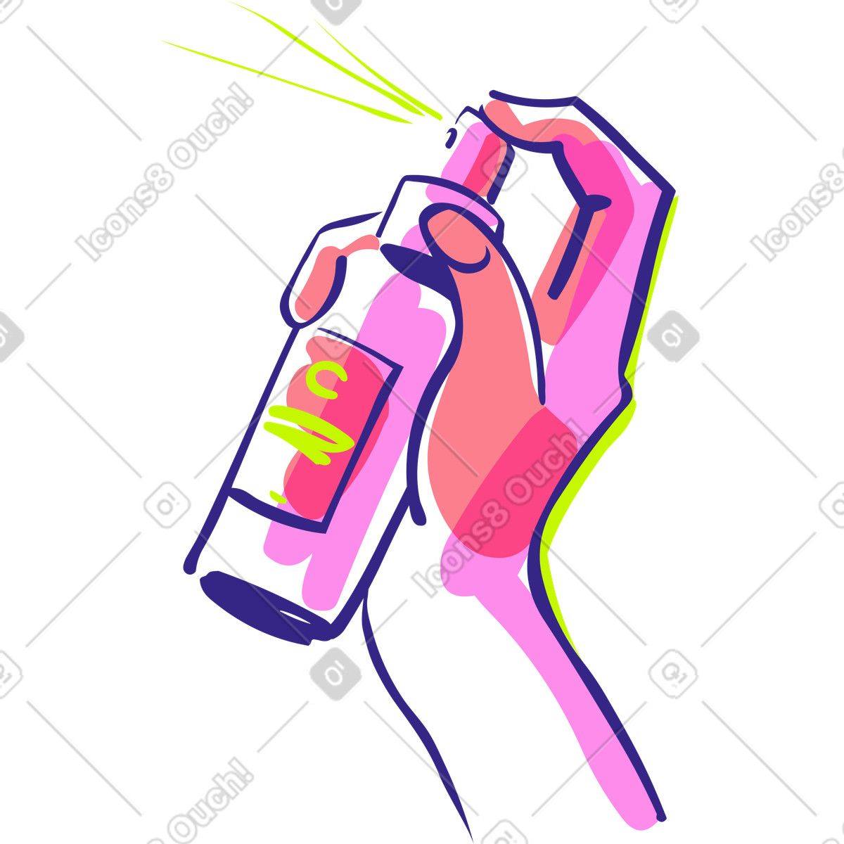 Ilustração de Mão segurando spray facial em no estilo Glam para baixar em PNG, SVG
