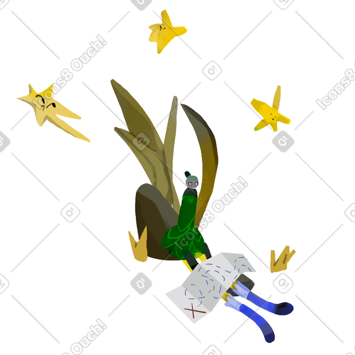 Hat verloren-Illustration im Atomic-Stil als Download in PNG, SVG