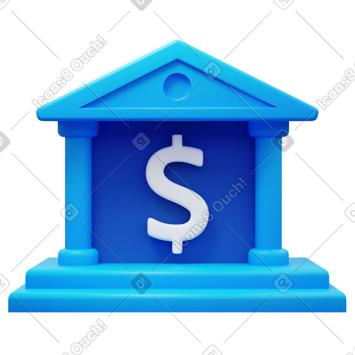 Ilustração animada de Bank building em no estilo 3D Fluency para baixar em GIF, Lottie (JSON), AE