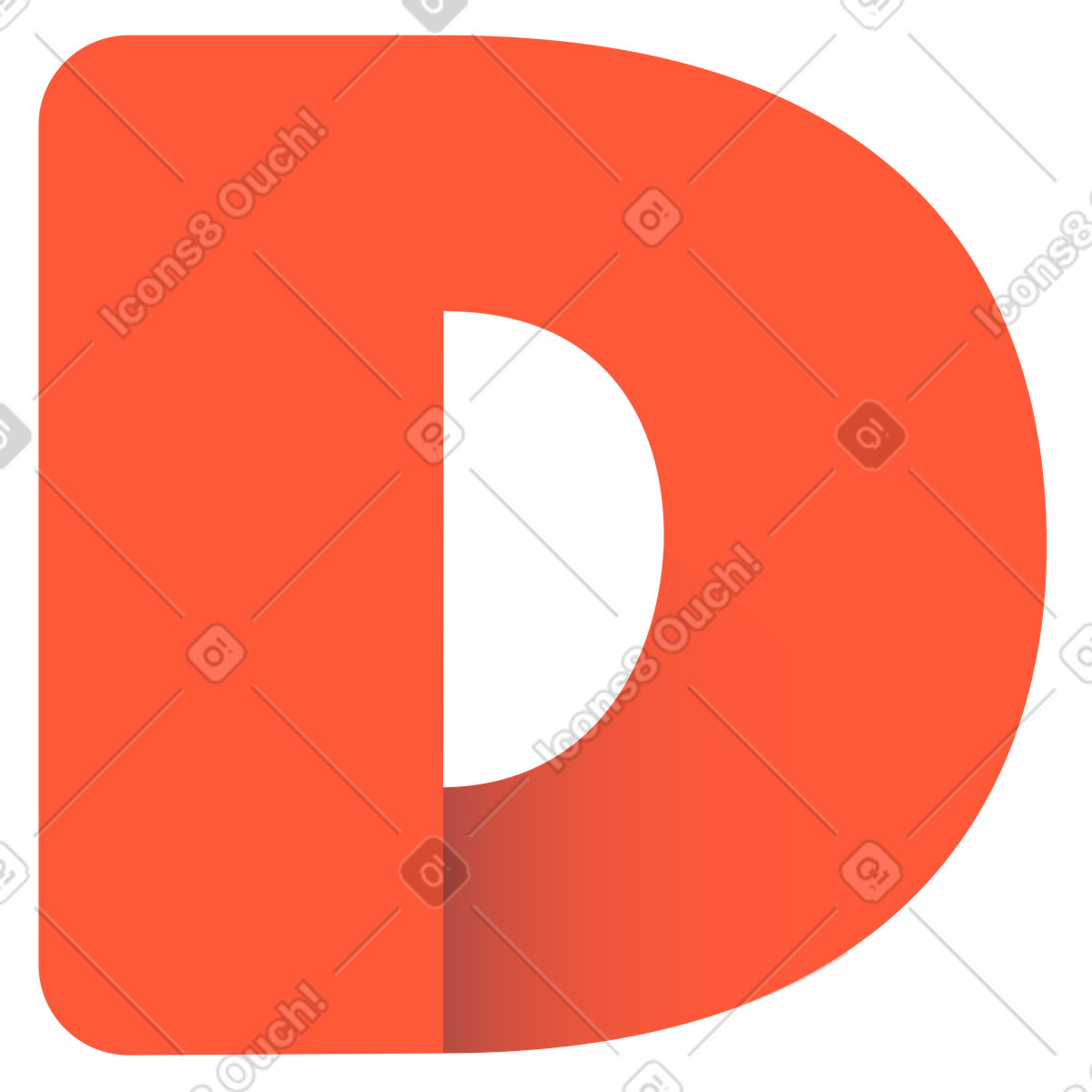 Beam スタイルの 文字d のイラストをPNG、SVG形式でダウンロード