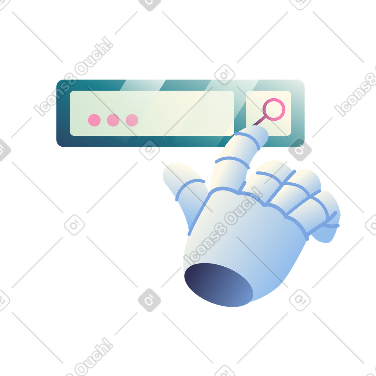 Internet search with artificial intelligence animated illustration in GIF, Lottie (JSON), AE