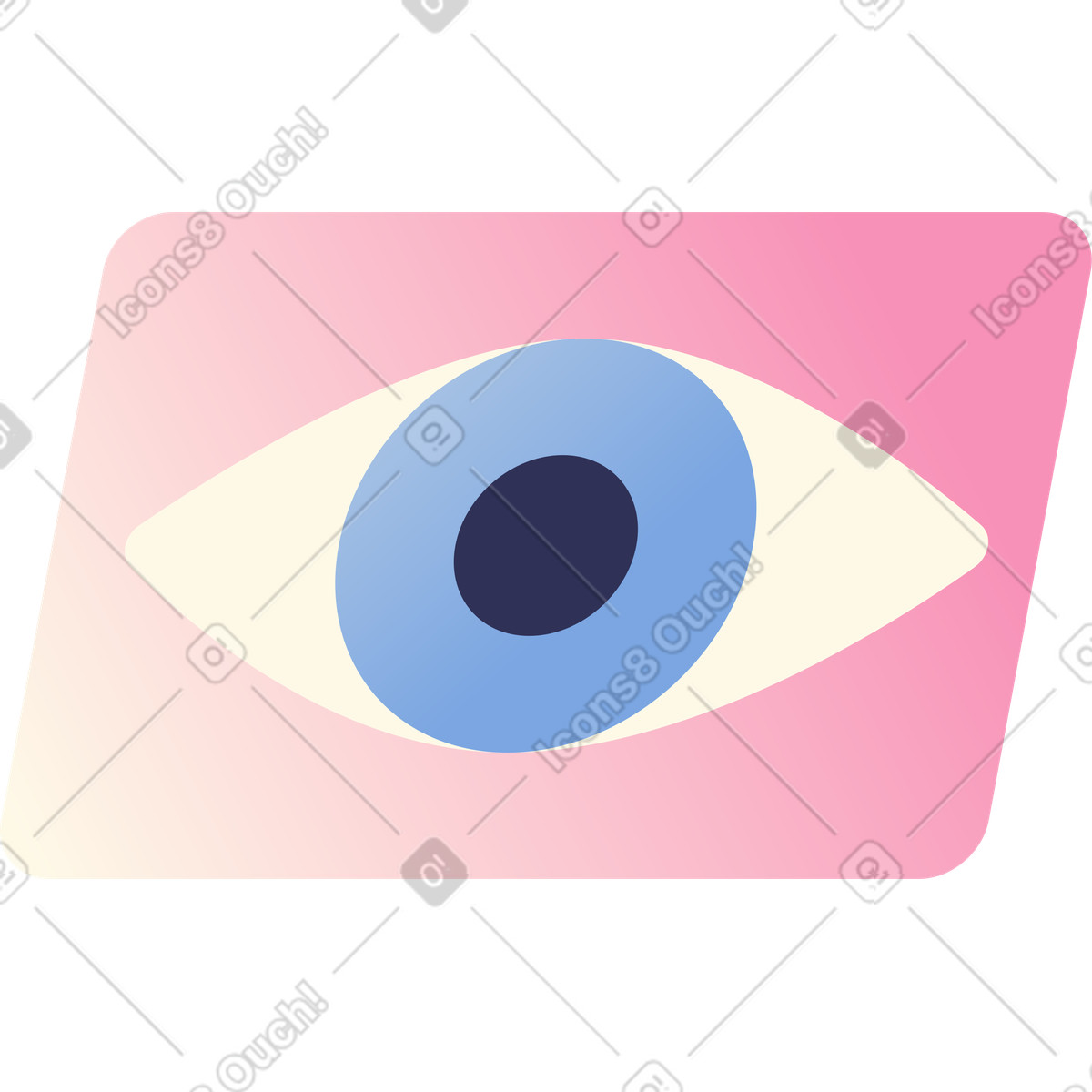 Screen with eye illustration in Beam style download in PNG, SVG