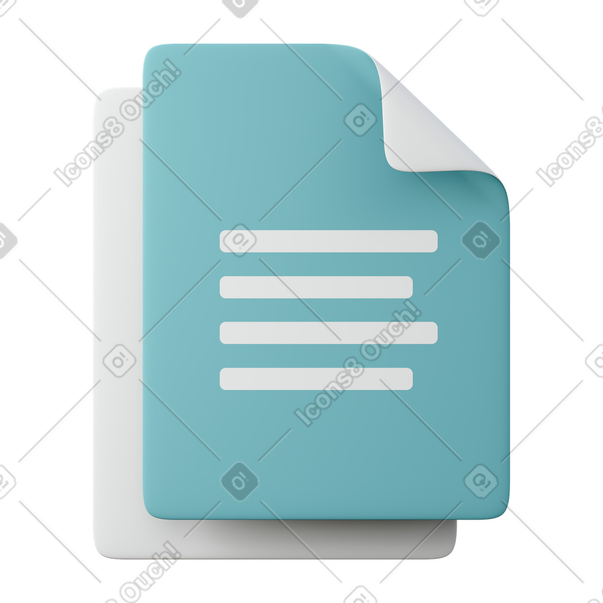Ilustração de Documents em no estilo 3D Sugary para baixar em PNG, SVG