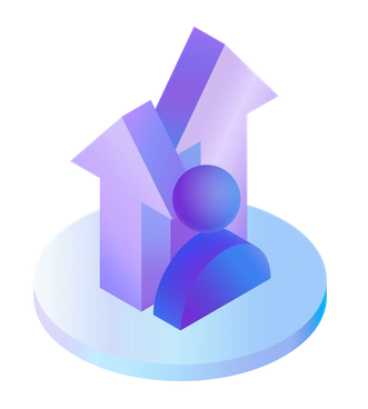 An abstract figure with upward arrows - Hi-tech style illustration