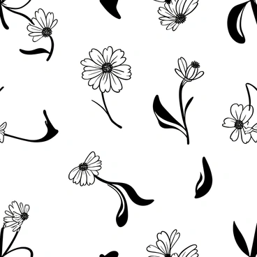 A close-up view of a fabric pattern with multiple "cornflower" motifs arranged in a repeating design. Each motif is detailed with intricate lines and shapes that represent the petals and stems of the flowers. The overall composition showcases a balance of the motifs evenly spaced across the fabric, creating a seamless, flowing appearance.