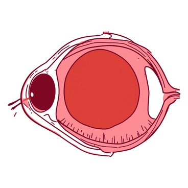A cross-sectional illustration of the human eye showing the retina and optic nerve