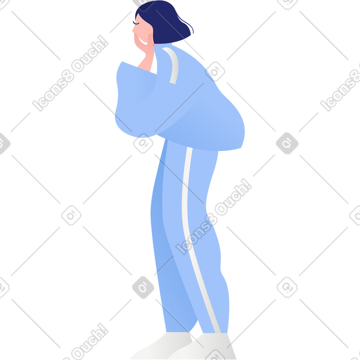 Girl illustration in Clip style download in PNG, SVG