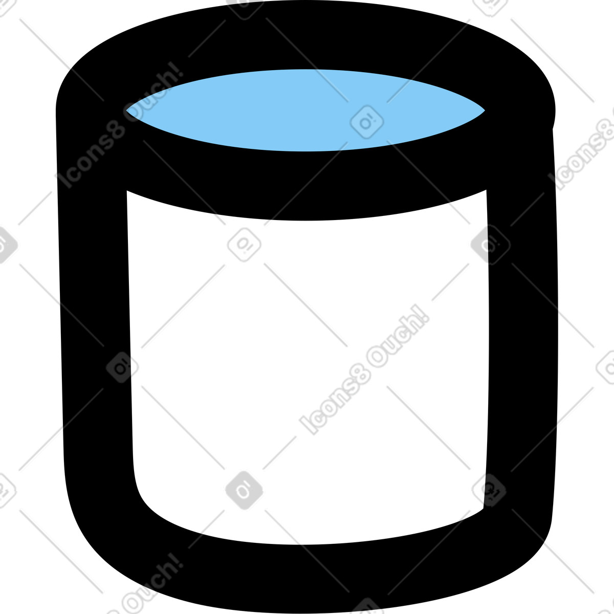 Ilustración Lata de pintura en estilo Notes a descargar en PNG y SVG