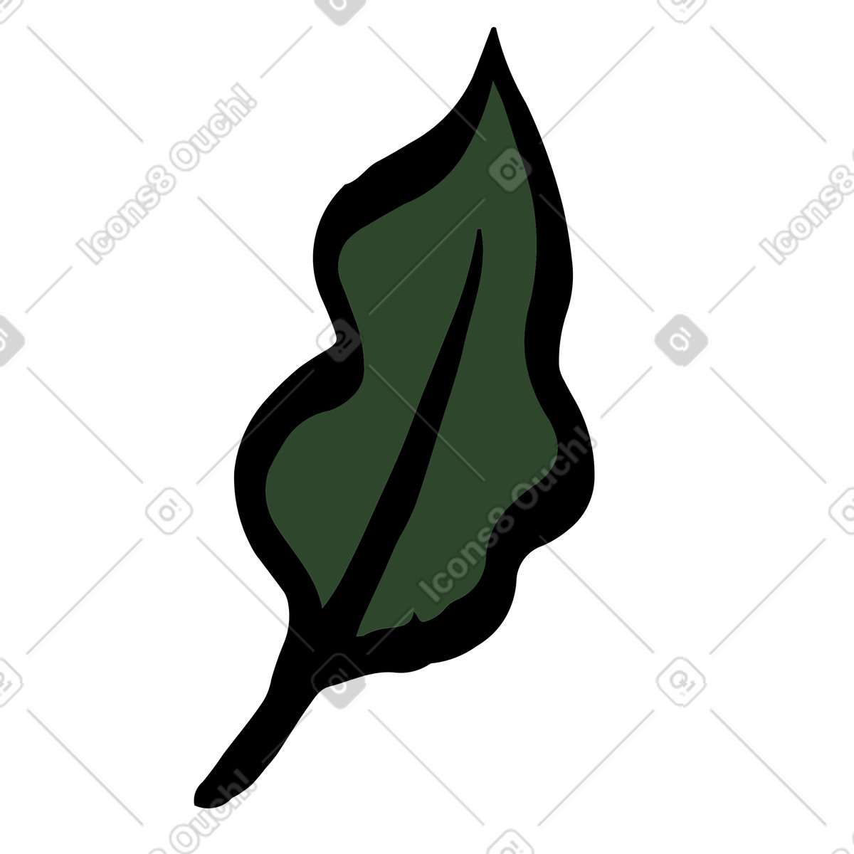 Scandi 스타일의 잎 일러스트레이션 PNG, SVG 다운로드