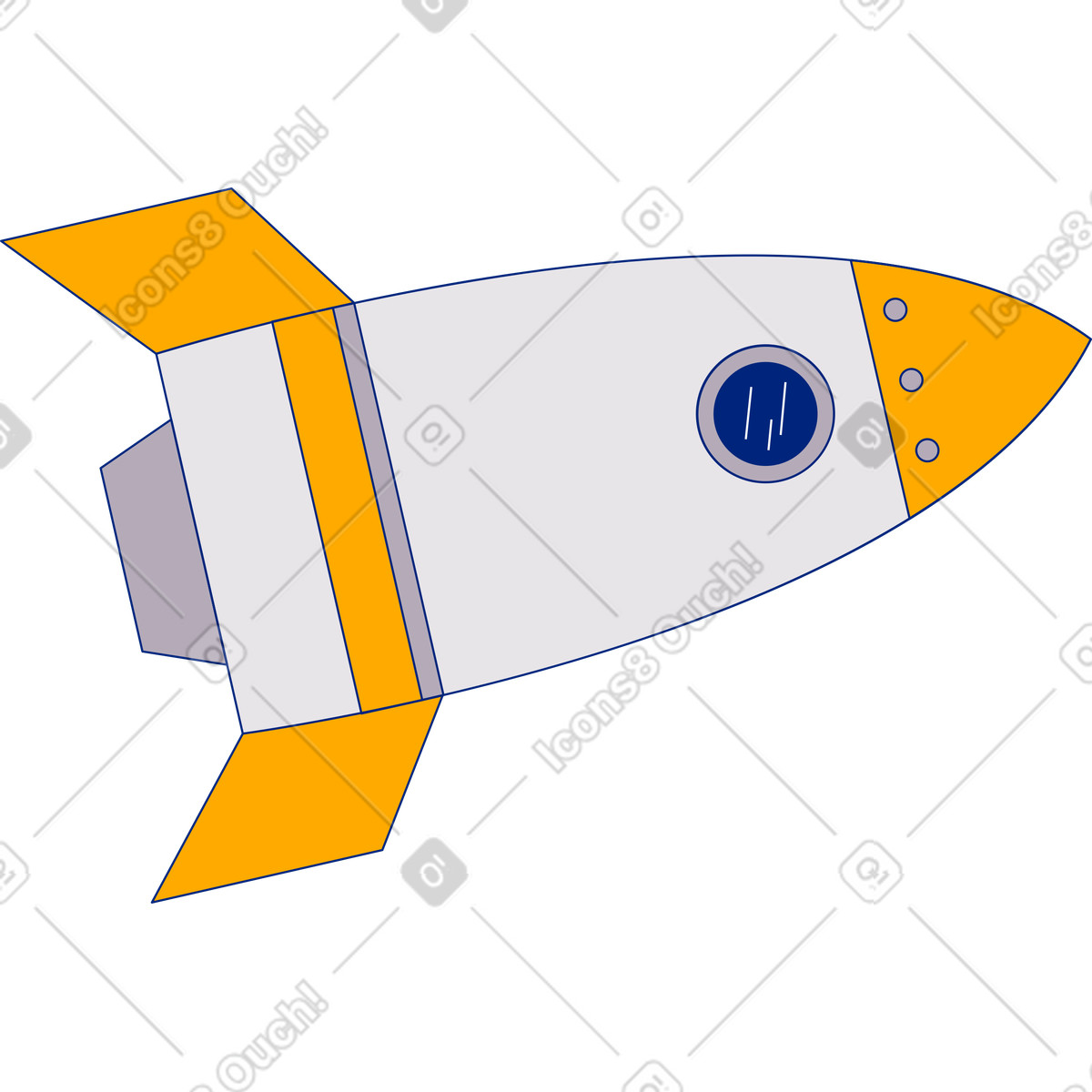 Rakete-Illustration im Neo-Sakura-Stil als Download in PNG, SVG