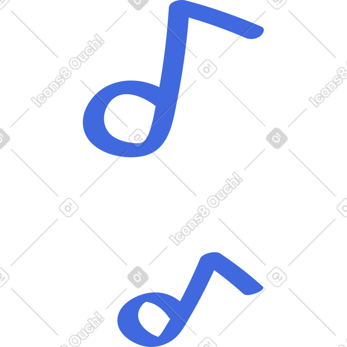 Symbol musical note simple blue shape for audio applications-Illustration im Ballpoint Pen-Stil als Download in PNG, SVG