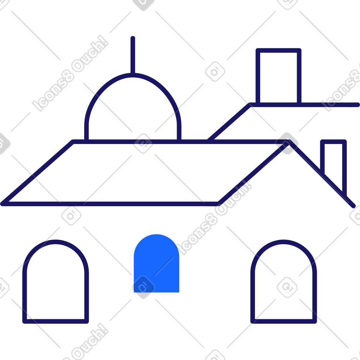 Several city houses illustration in Matey style download in PNG, SVG