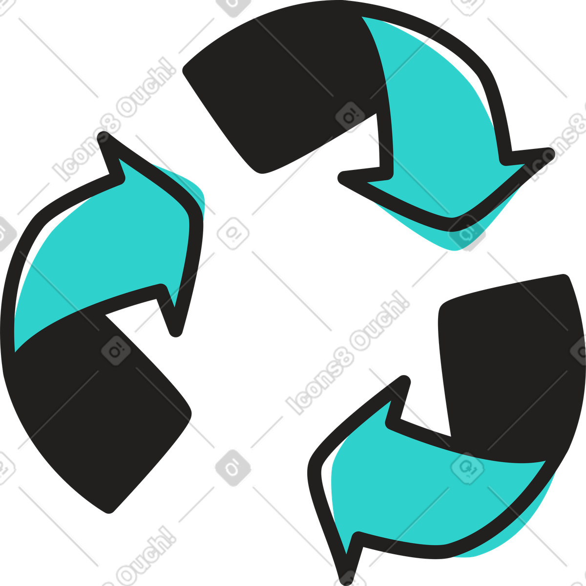 Illustration Signe de recyclage dans le style Little à télécharger aux formats PNG, SVG