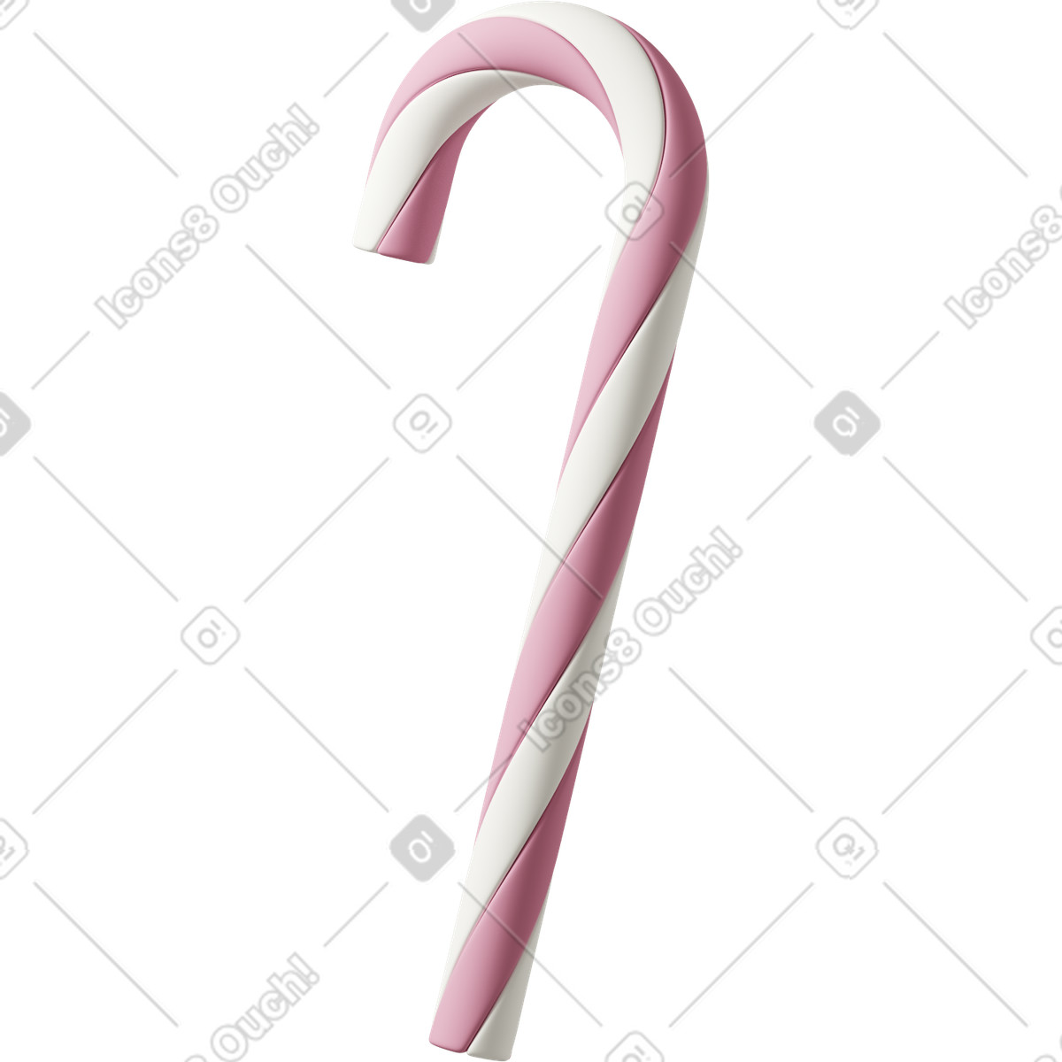 Ilustração de Pink candy cane em no estilo 3D Casual life para baixar em PNG, SVG