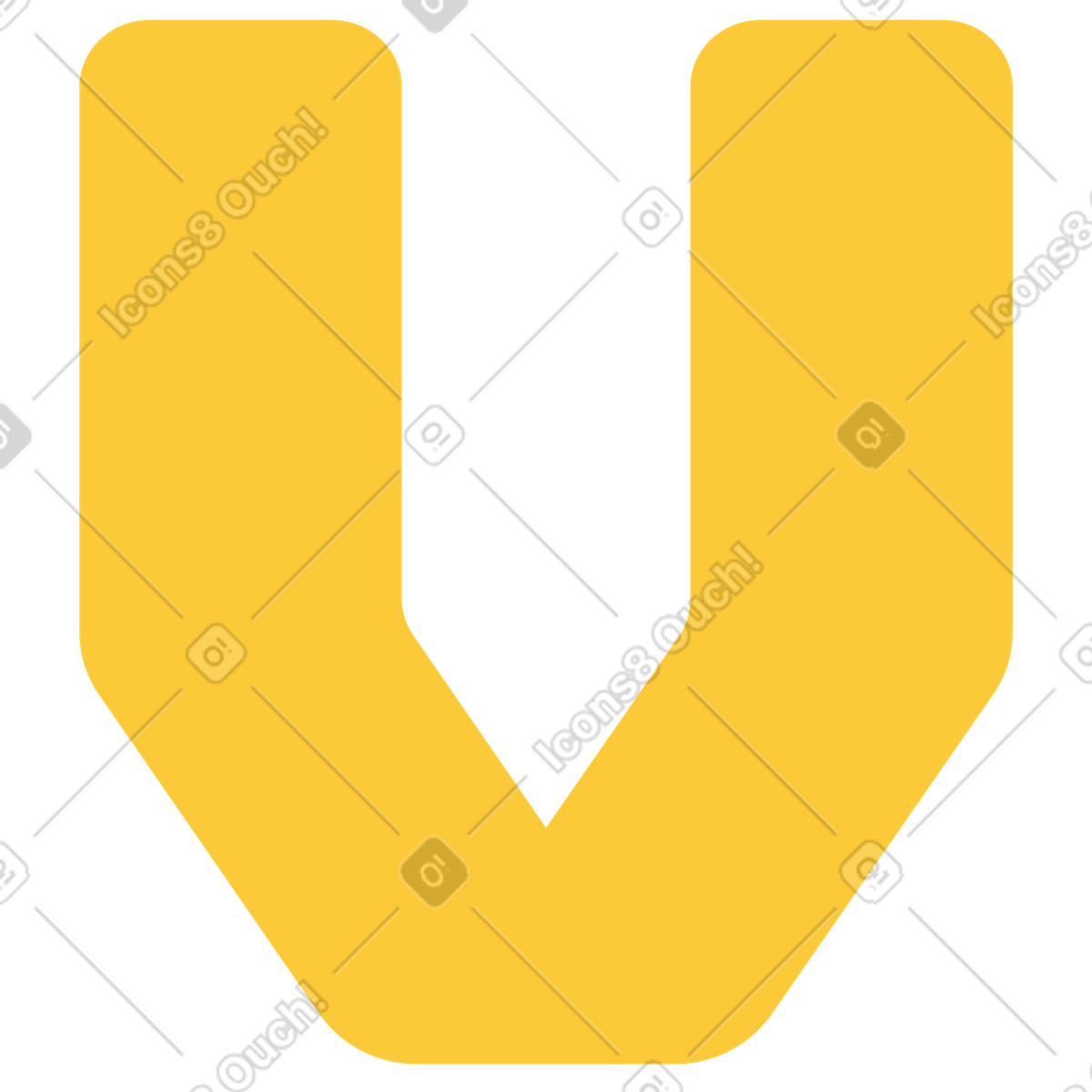 Buchstabe v saftig-Illustration im Juicy-Stil als Download in PNG, SVG