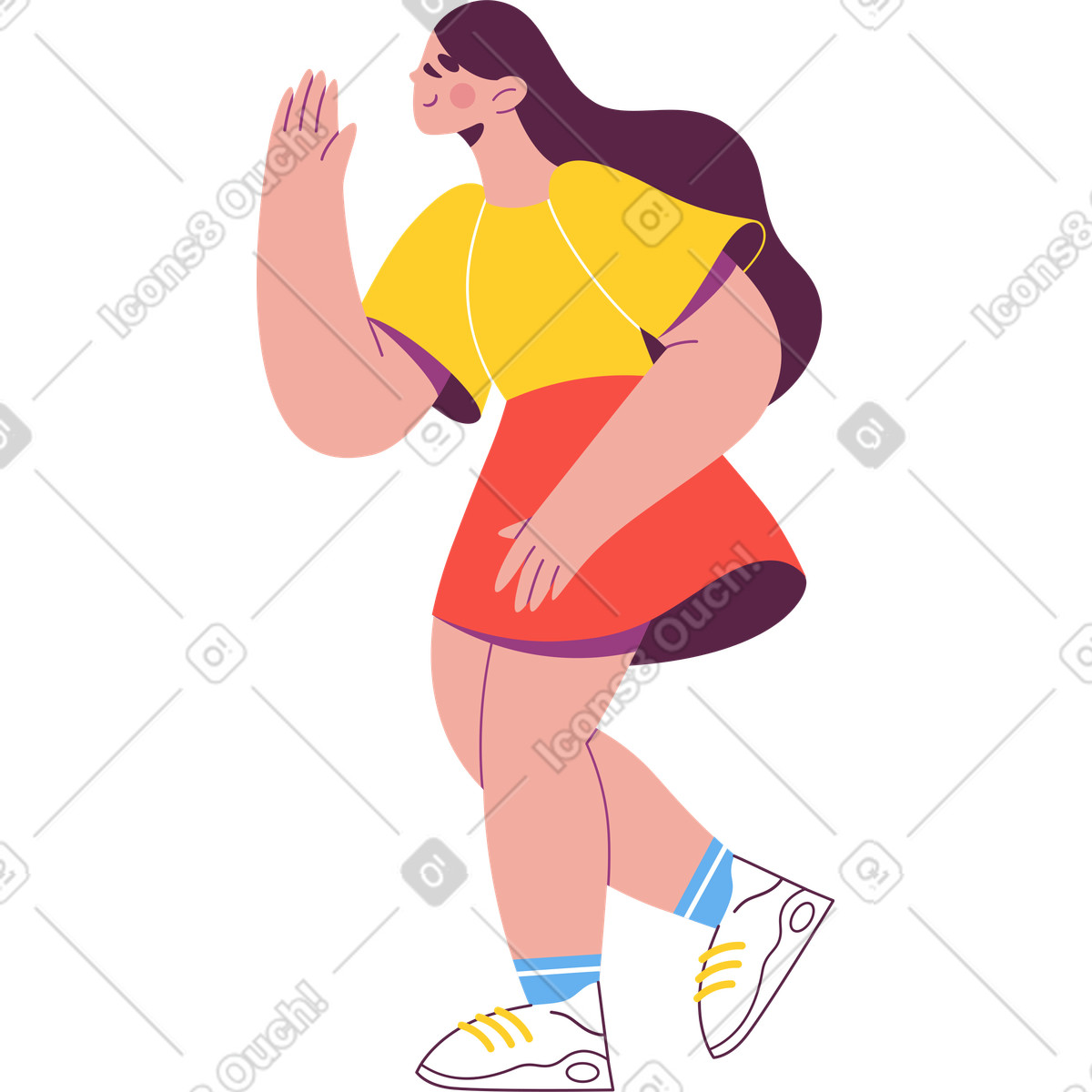 Sammy スタイルの 女性は5を与える のイラストをPNG、SVG形式でダウンロード