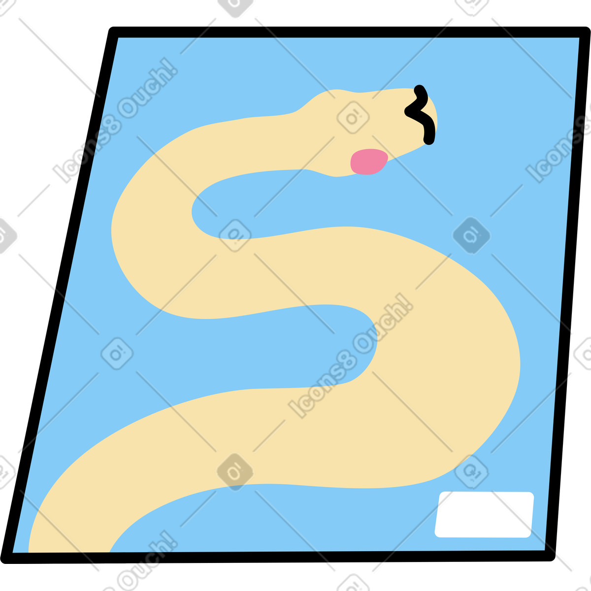 Picture of a snake illustration in Notes style download in PNG, SVG
