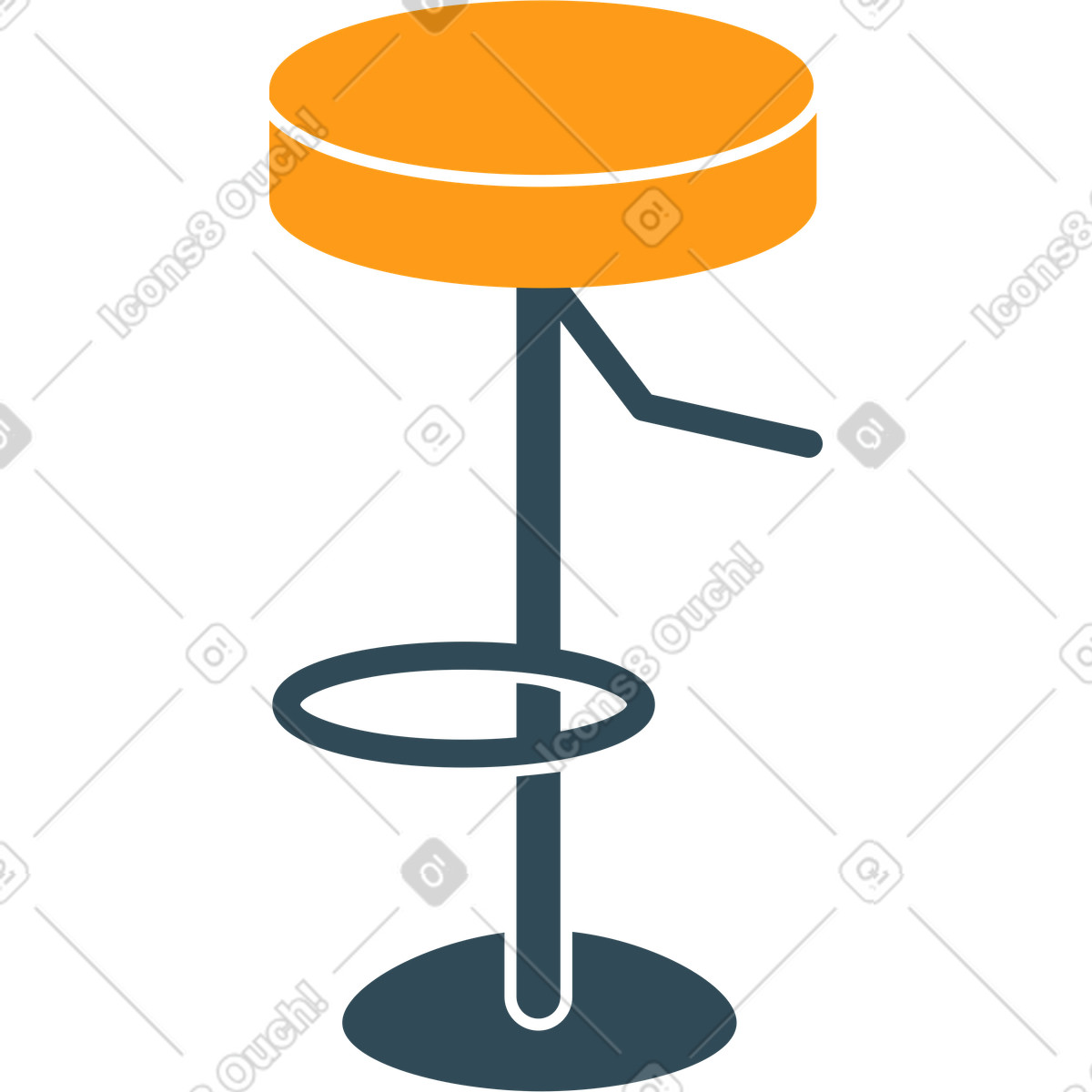 Bar chair illustration in Kingdom style download in PNG, SVG