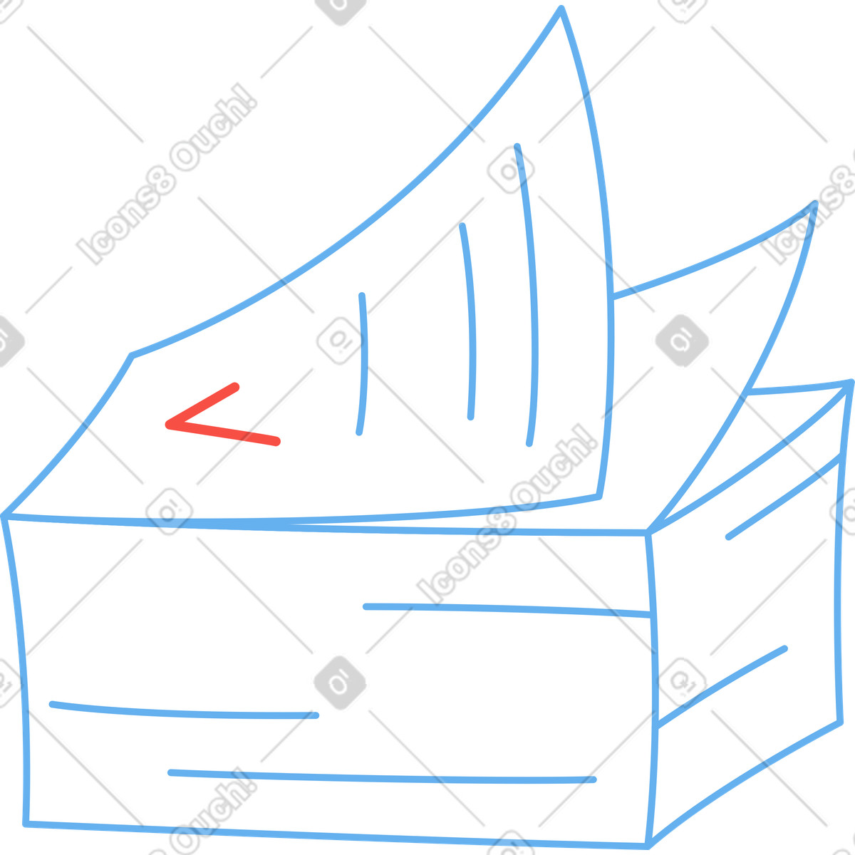 Stapel weißer blätter papier-Illustration im Sammy-Stil als Download in PNG, SVG