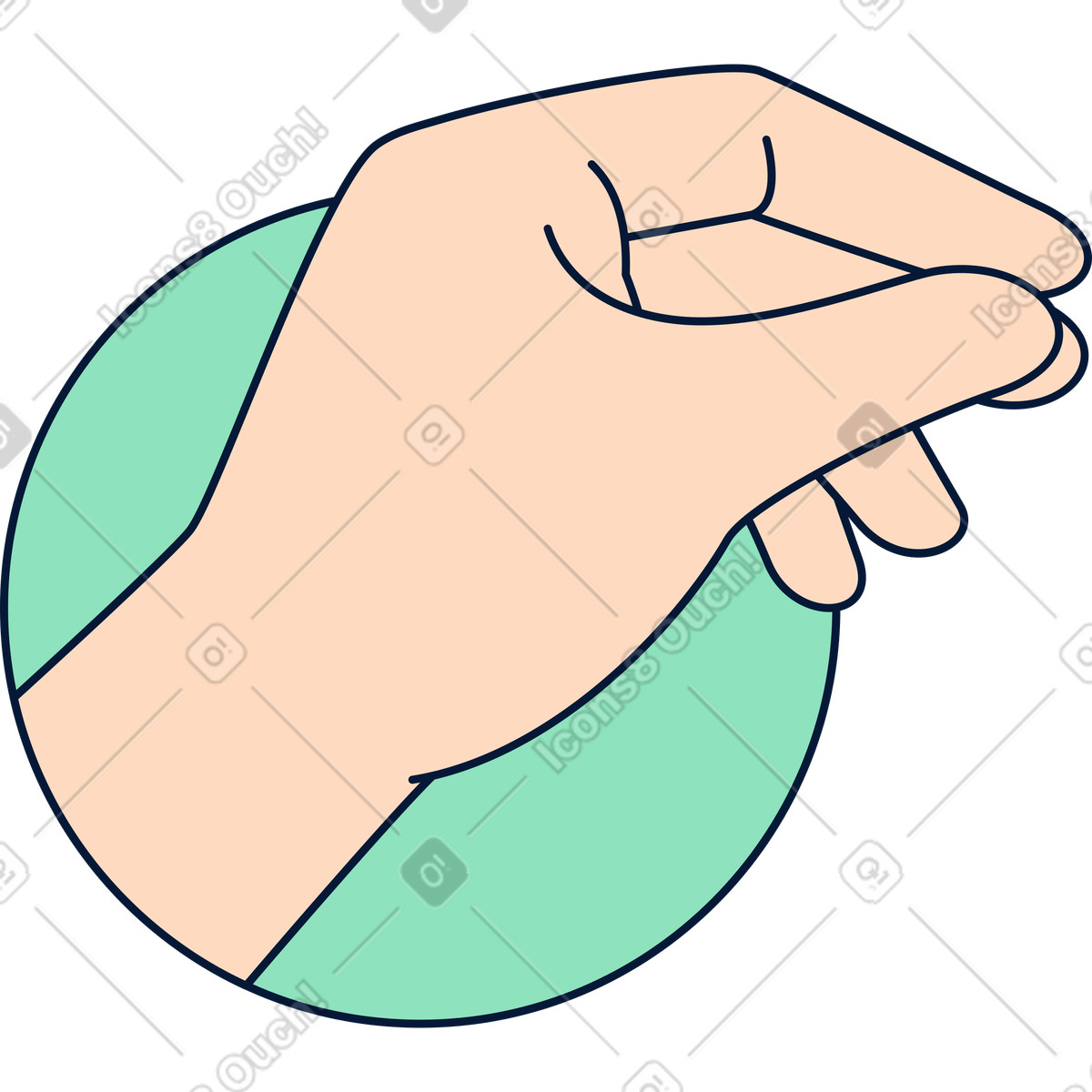 Hand in circle illustration Neat style download PNG, SVG