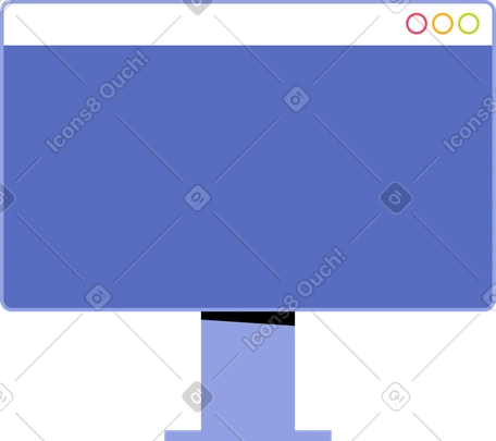Computer monitor with blue screen illustration in PNG, SVG