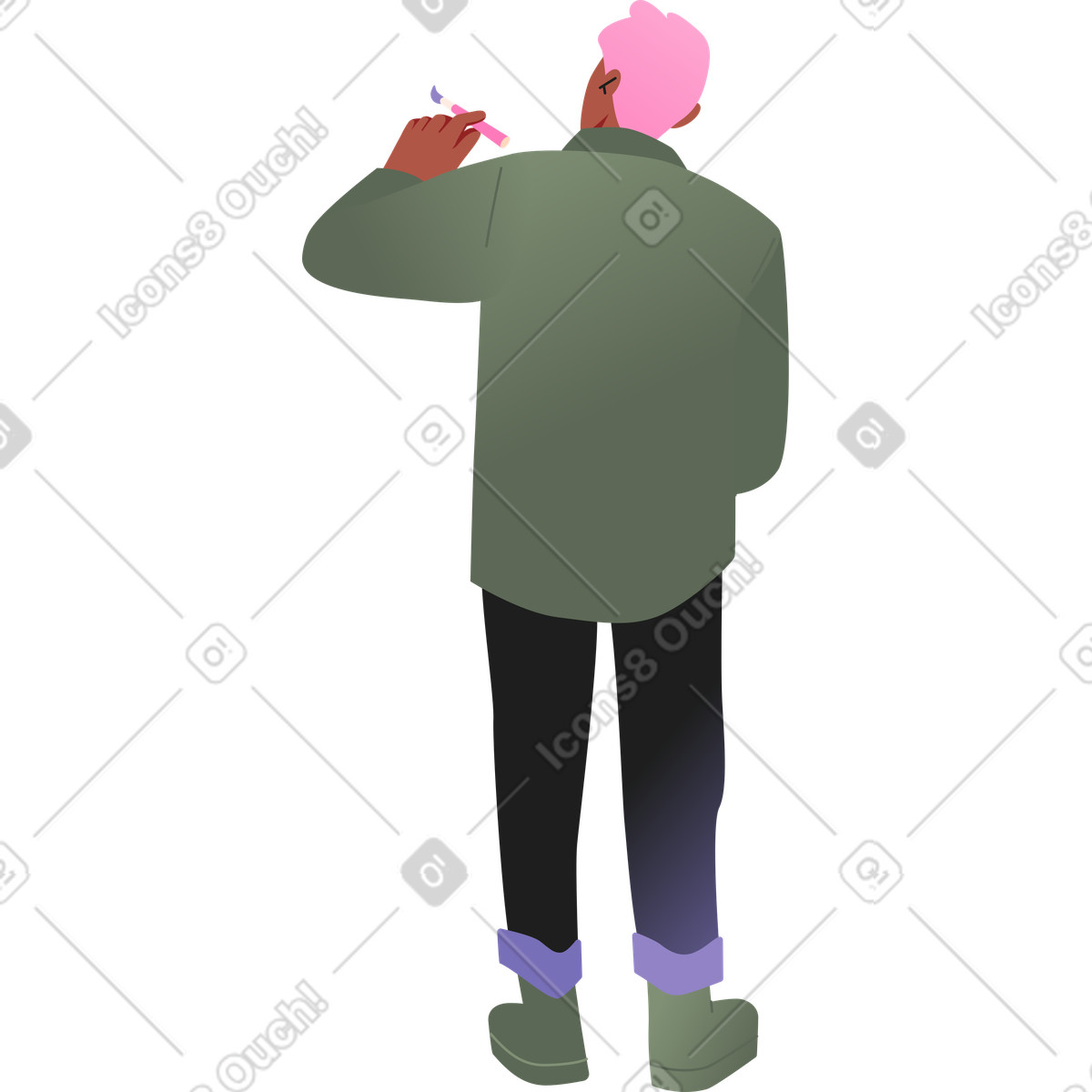 Man drawing illustration painting clipart graphics and images in various