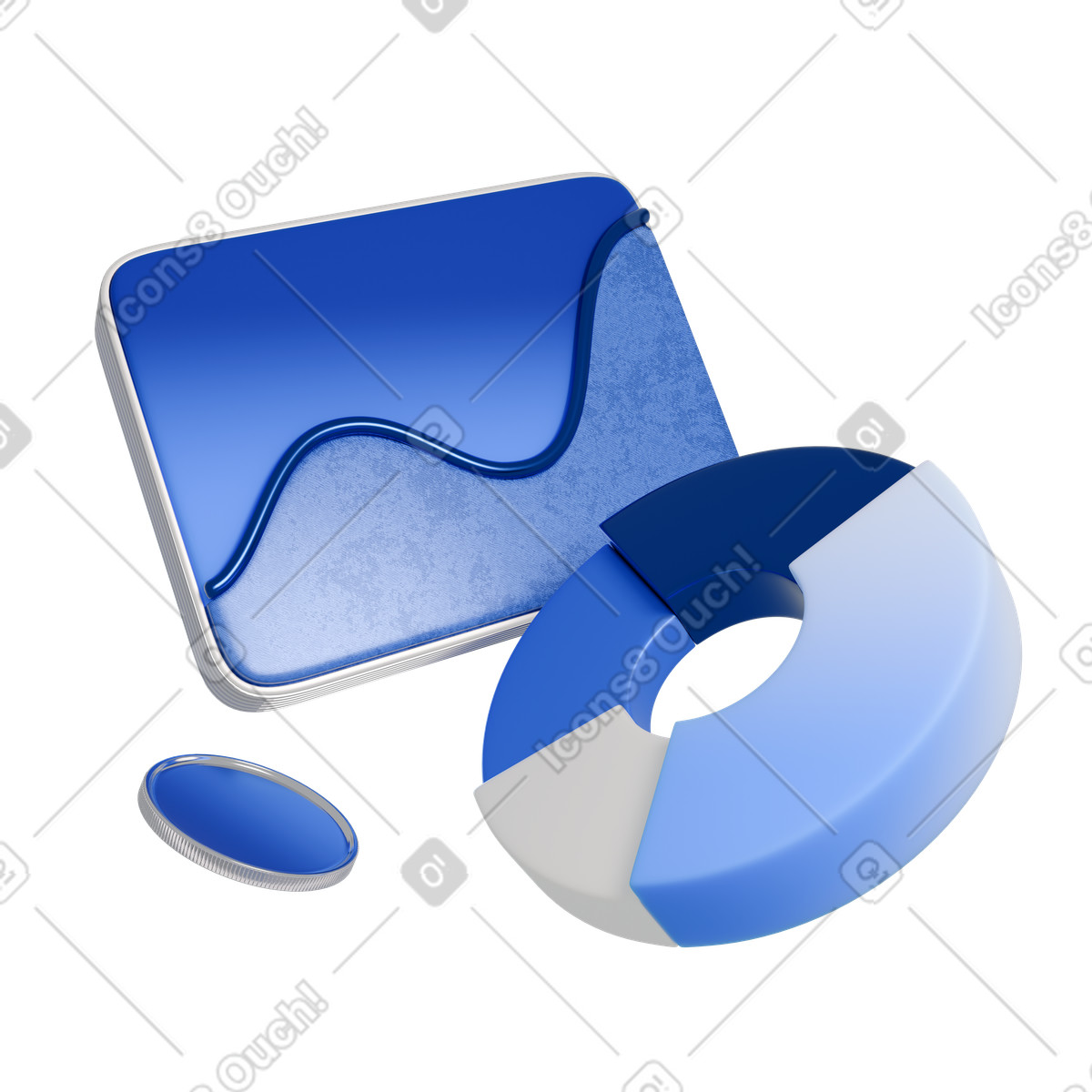 Анимированная иллюстрация Виджеты blue analytics, финансовые показатели, мониторинг kpi. в стиле 3D Blueprint — скачать в форматах GIF, Lottie (JSON), AE