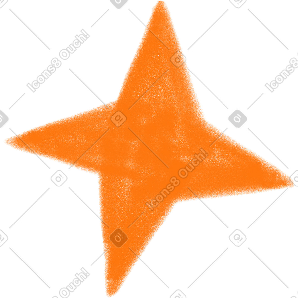 Orange star-Illustration im Doodle-Stil als Download in PNG, SVG