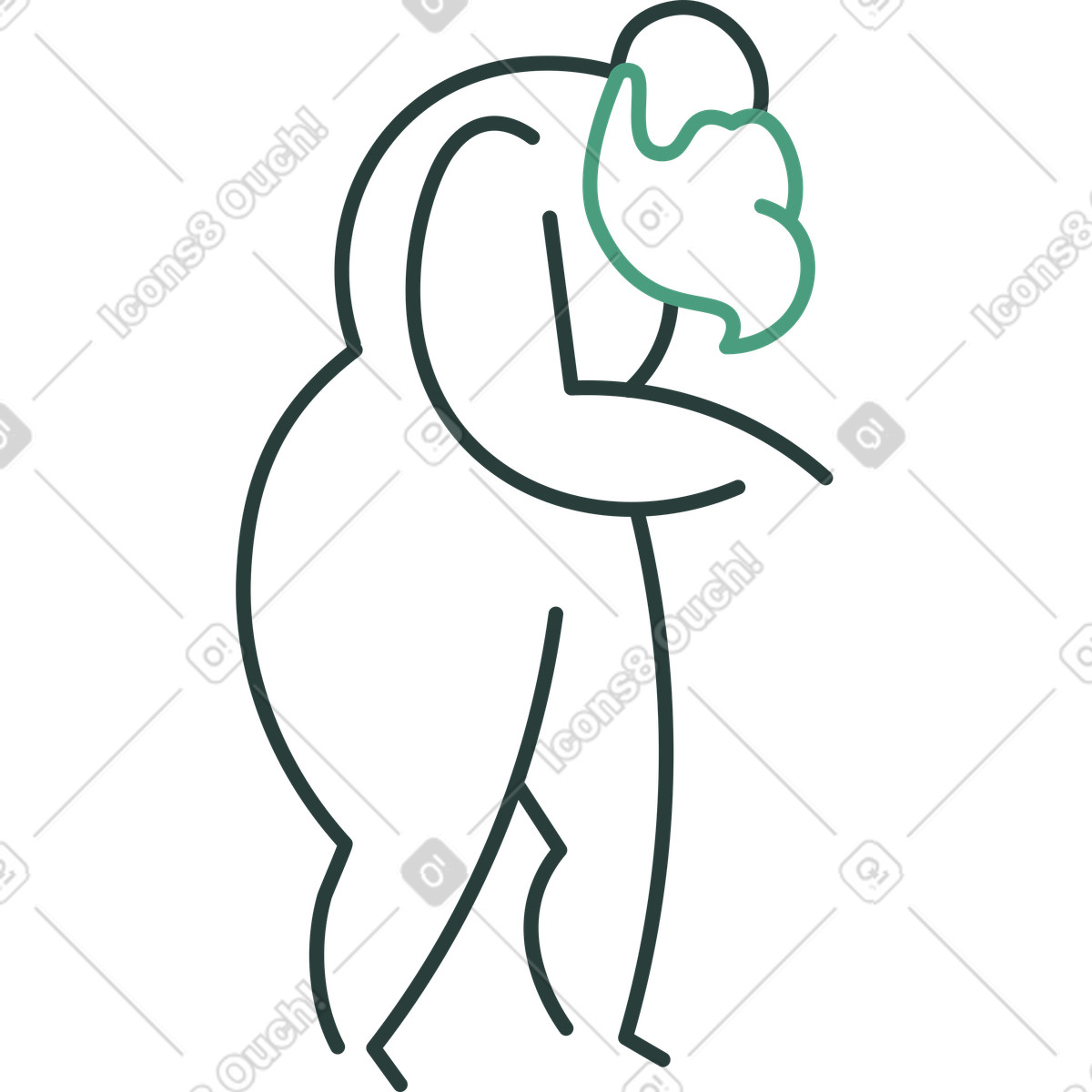 Grandfather standing illustration clipart in PNG SVG showcasing family bonds