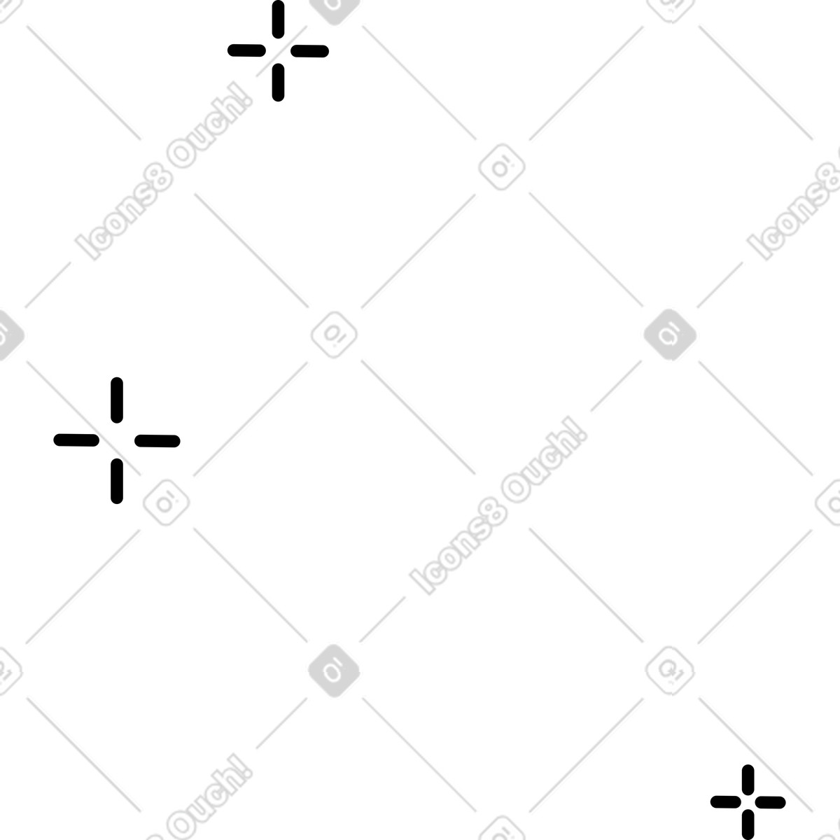 Sparkle minimal starbursts corner decoration with simple rounded lines-Illustration im Notion Line Art-Stil als Download in PNG, SVG