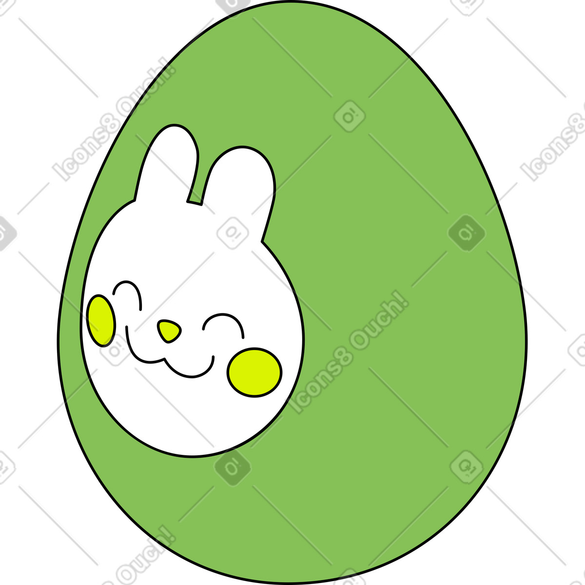 Illustration Oeuf avec autocollant de pâques dans le style Isometric à télécharger aux formats PNG, SVG