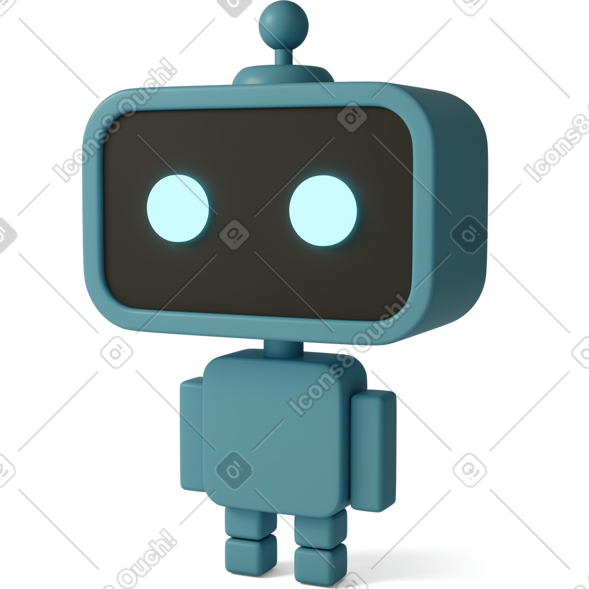 Ilustración Chatbot mini en estilo 3D Casual life a descargar en PNG y SVG