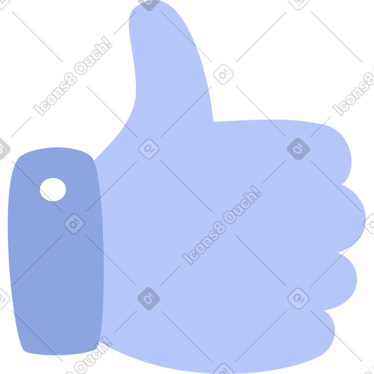 Illustration Icône de pouce levé dans le style Lagom à télécharger aux formats PNG, SVG