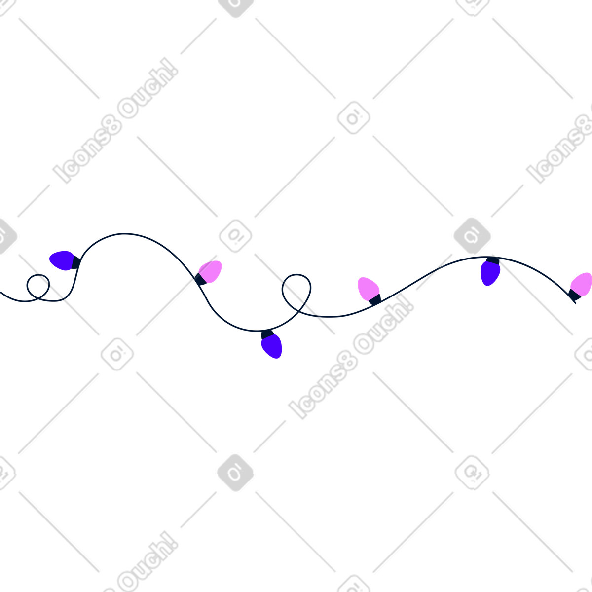Garland lights illustration in Cubes style download in PNG, SVG