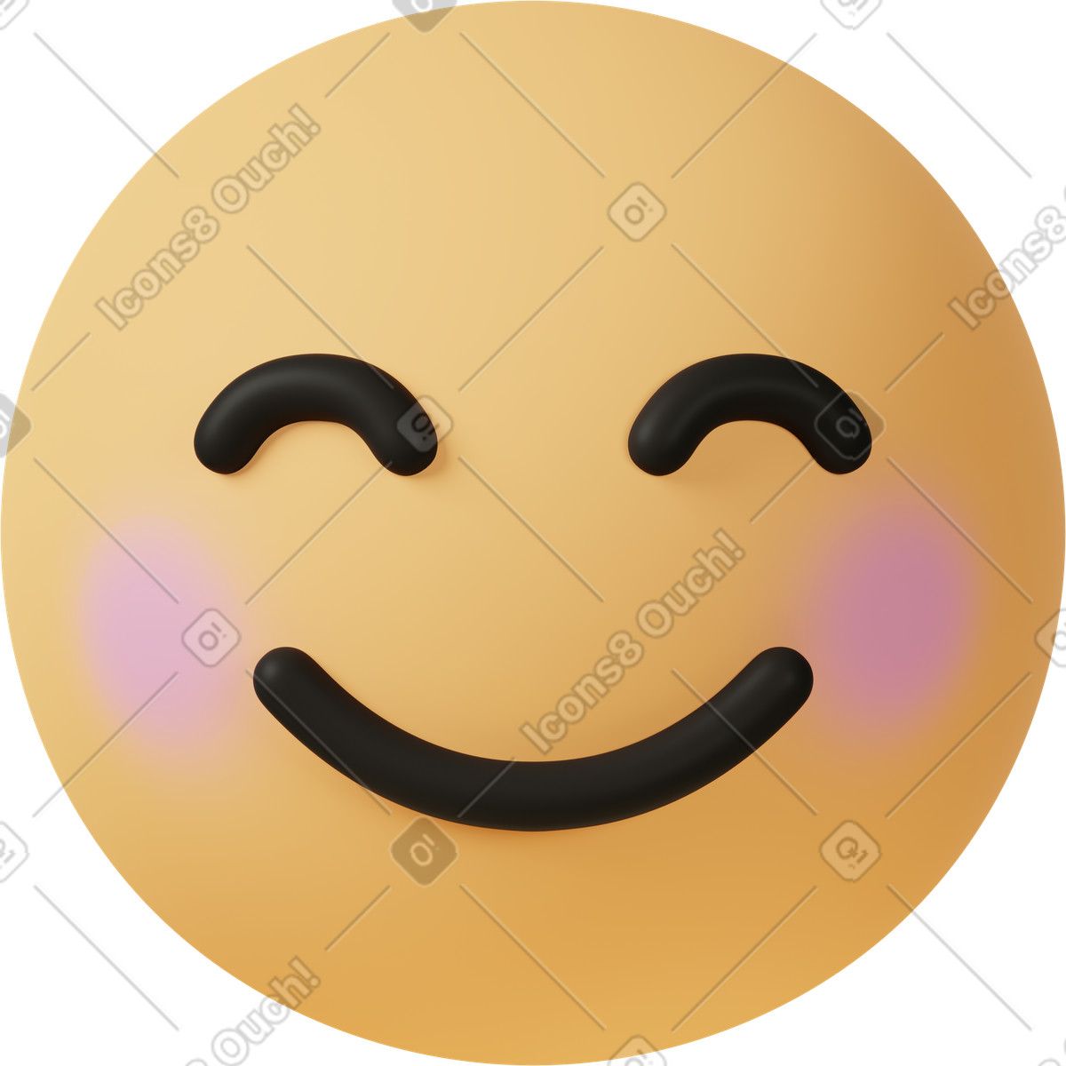 3D Casual life スタイルの Smiling face with eyes のイラストをPNG、SVG形式でダウンロード