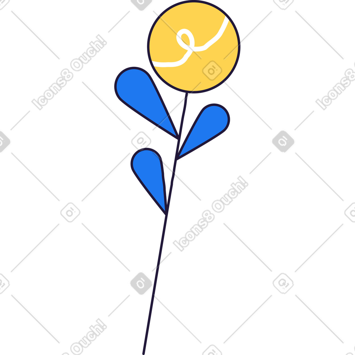 Fiore illustrazione in stile Conifer scarica in PNG, SVG